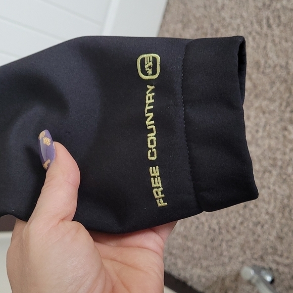 Free Country Soft Shell black Lime Jacket Medium - Picture 2 of 7